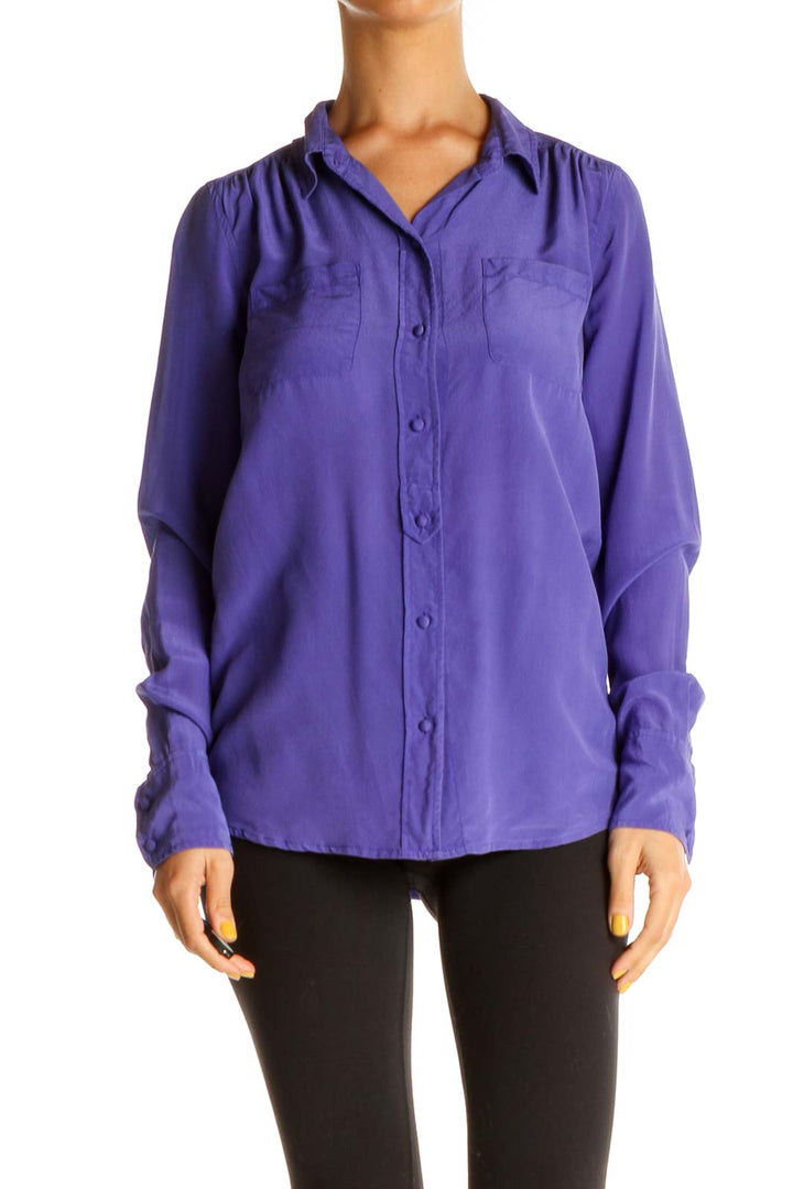 Purple Silk Solid Formal Shirt