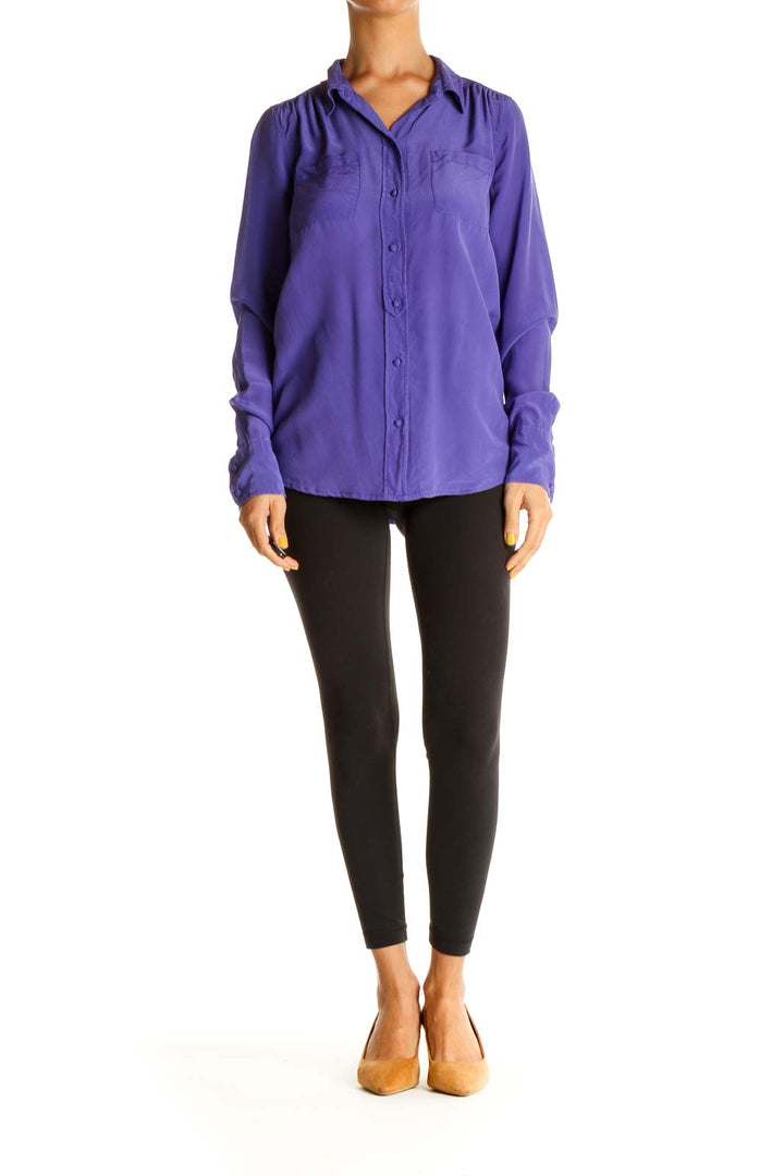 Purple Silk Solid Formal Shirt