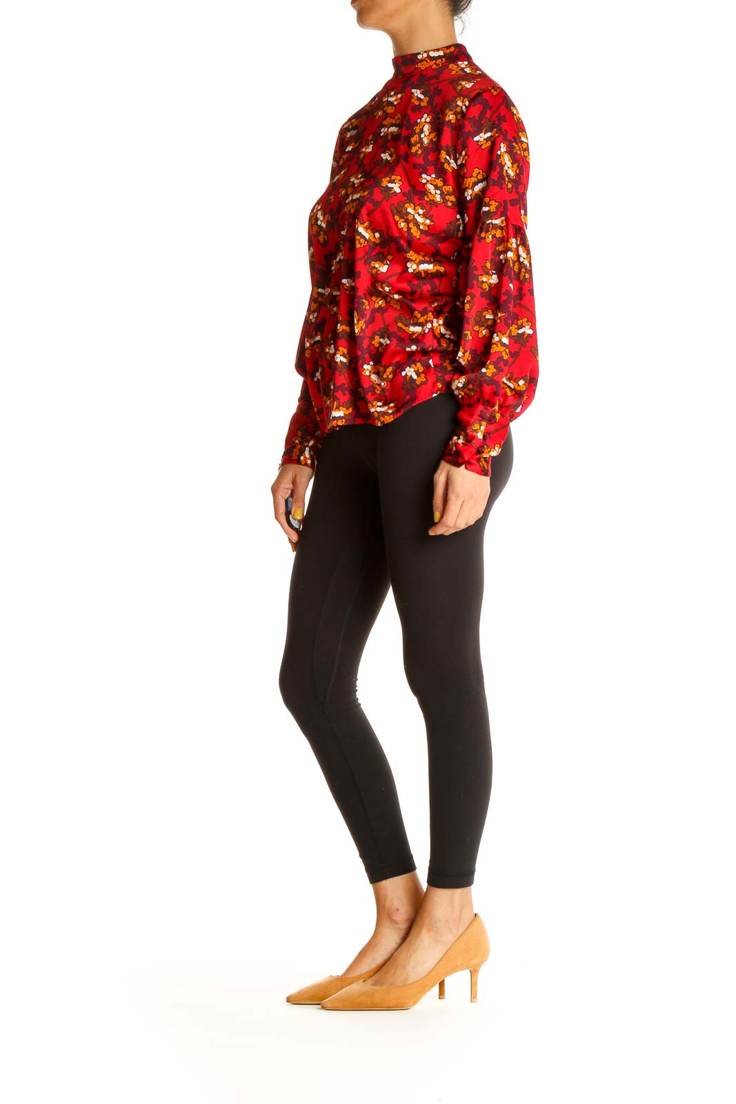 Red Printed Brunch Blouse