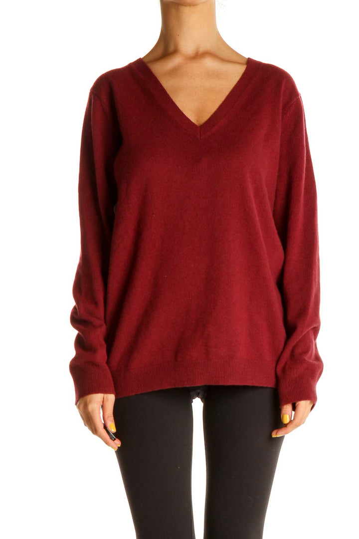 Red Solid Classic Sweater