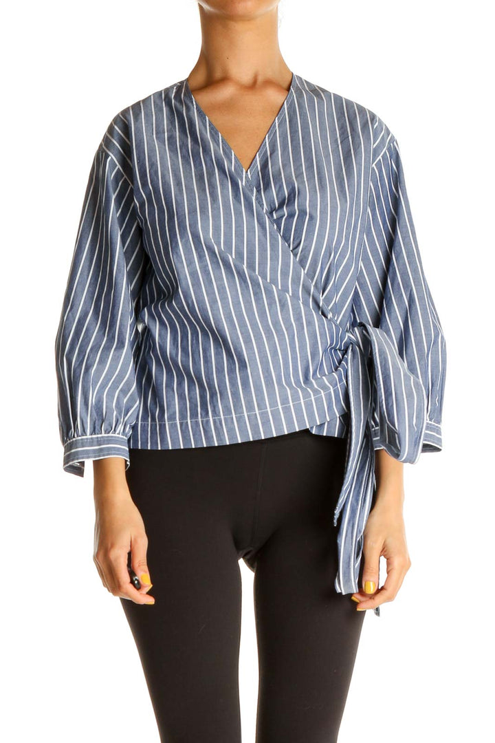 Blue Striped All Day Wear Blouse