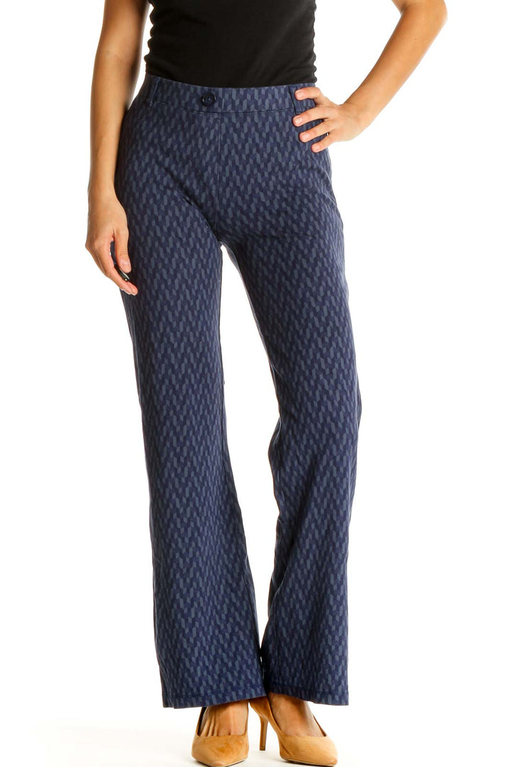 Blue Printed All Day Wear Trousers