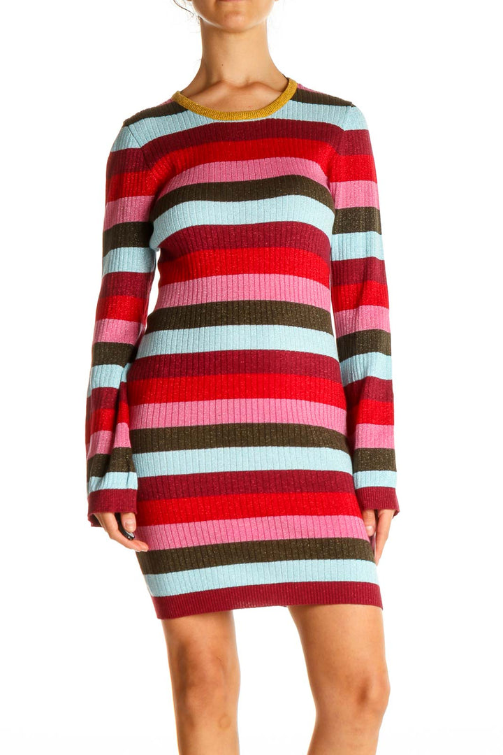 Red Striped Chic Sheath Dress