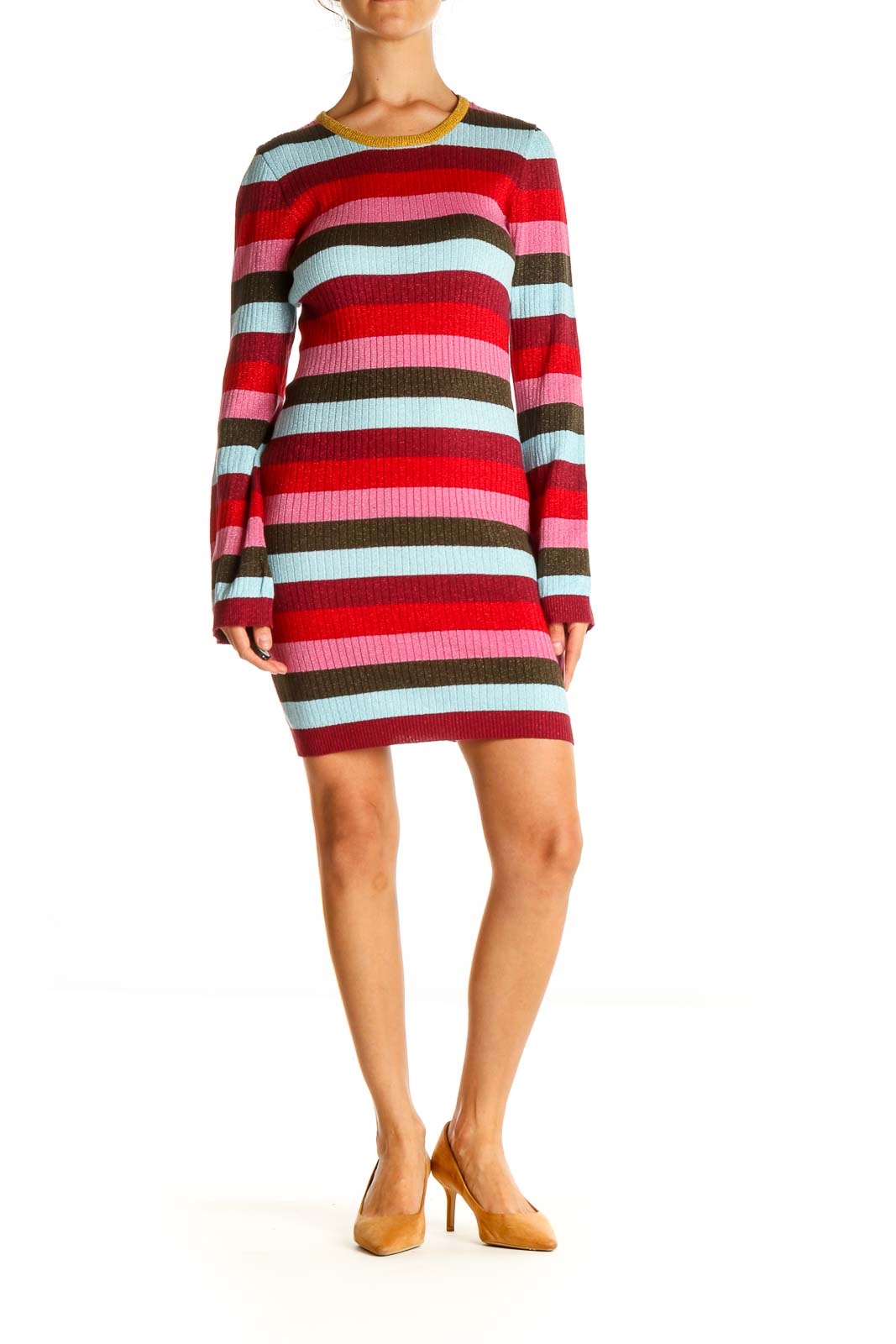 Red Striped Chic Sheath Dress