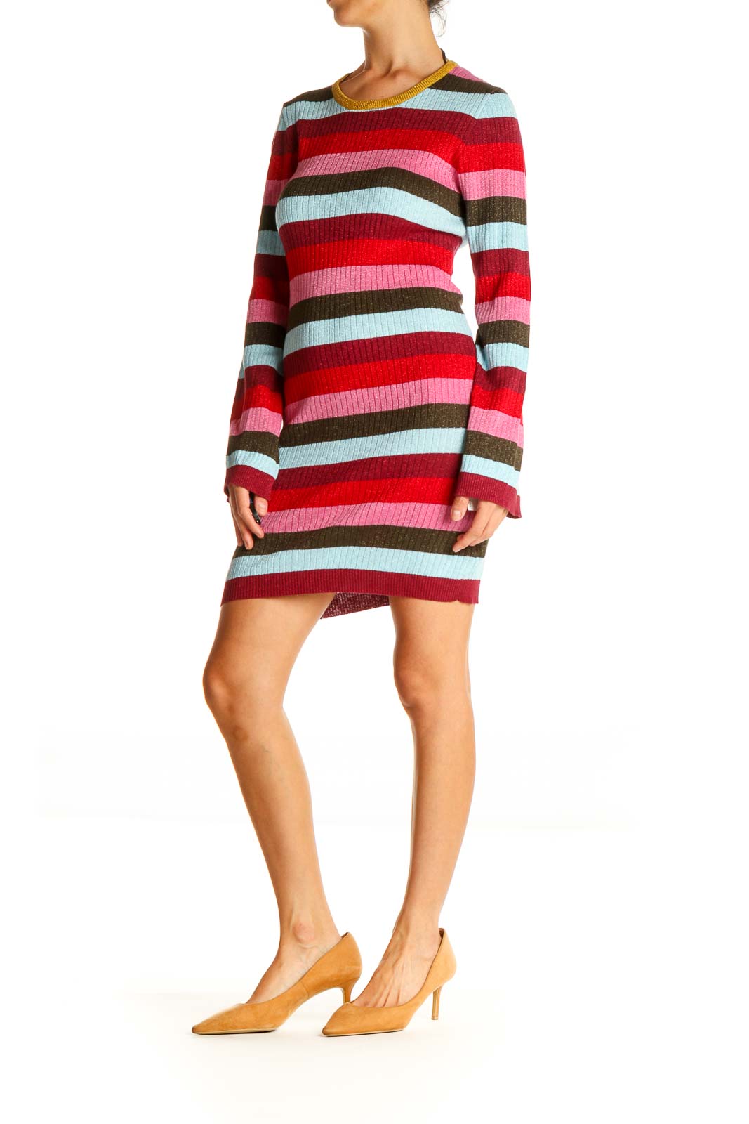 Red Striped Chic Sheath Dress