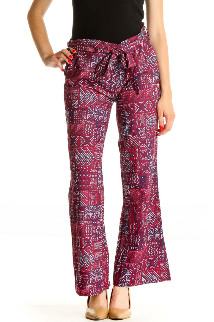 Purple Printed Bohemian Pants