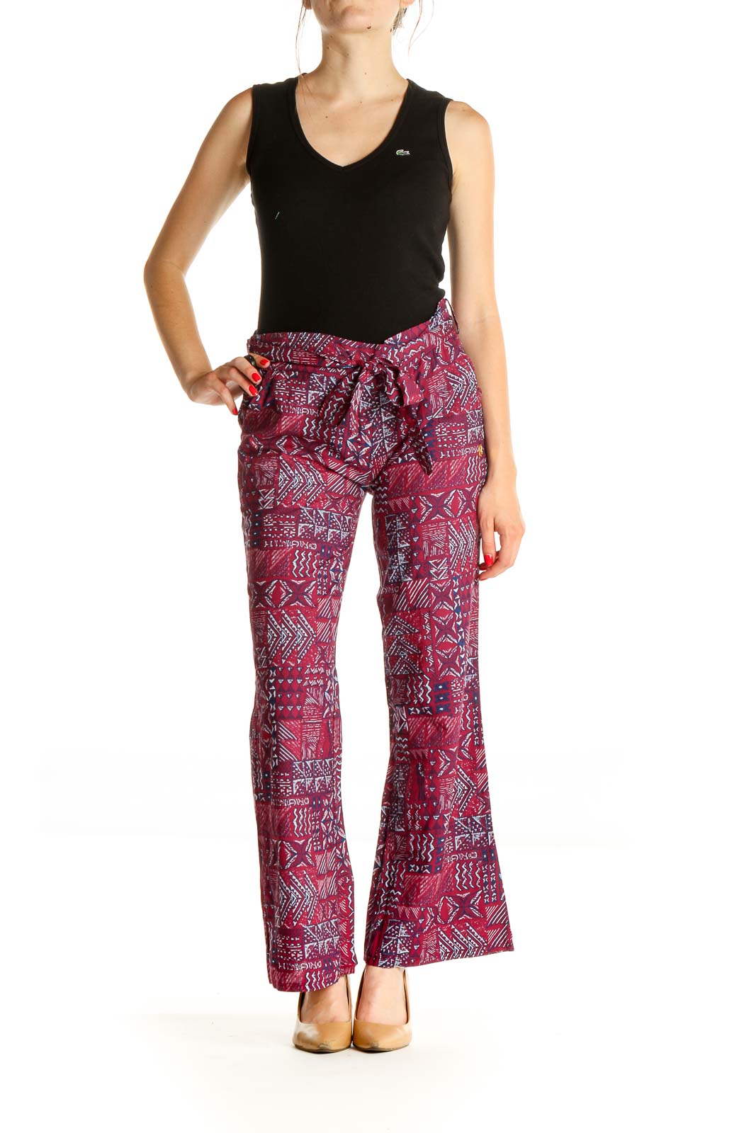 Purple Printed Bohemian Pants