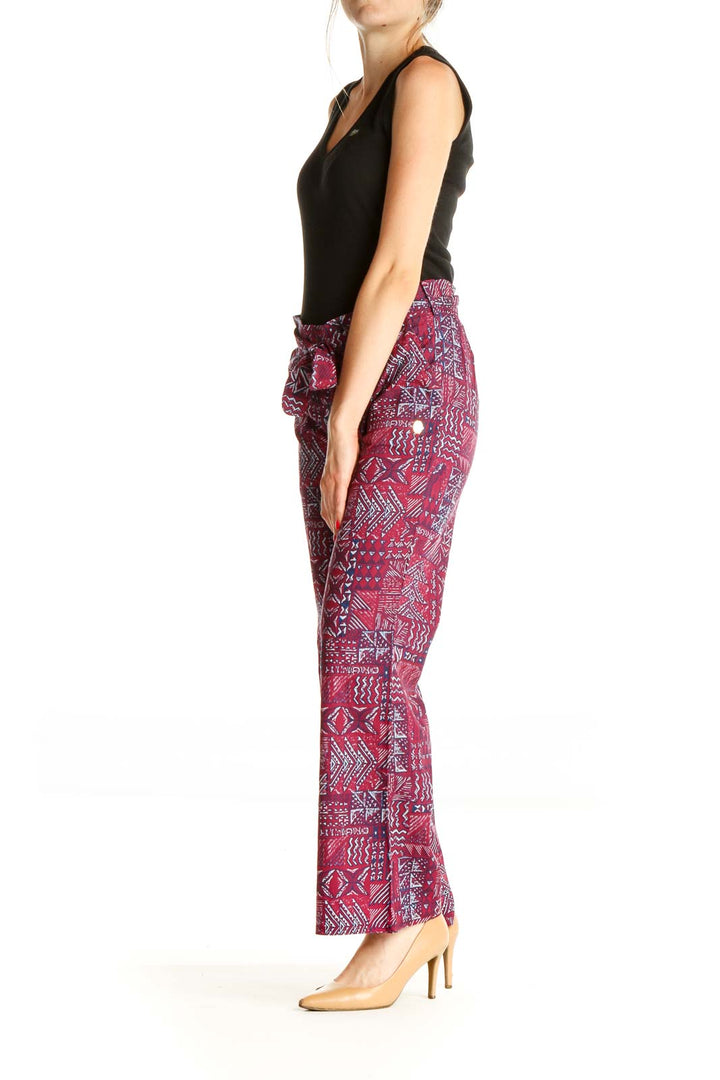 Purple Printed Bohemian Pants