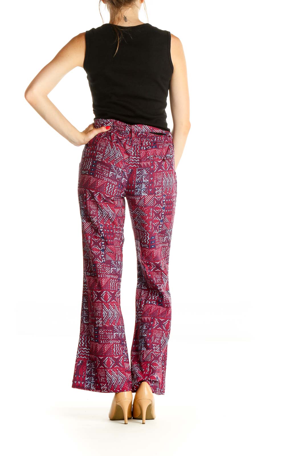 Purple Printed Bohemian Pants