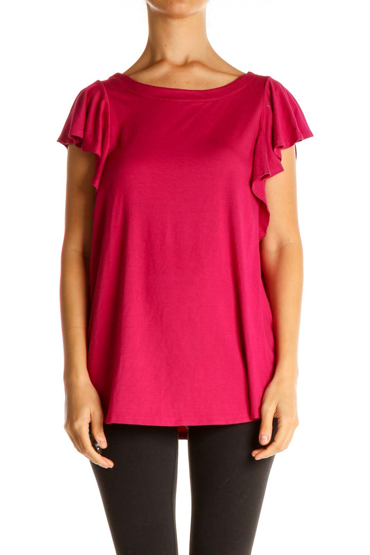 Pink Solid All Day Wear T-Shirt