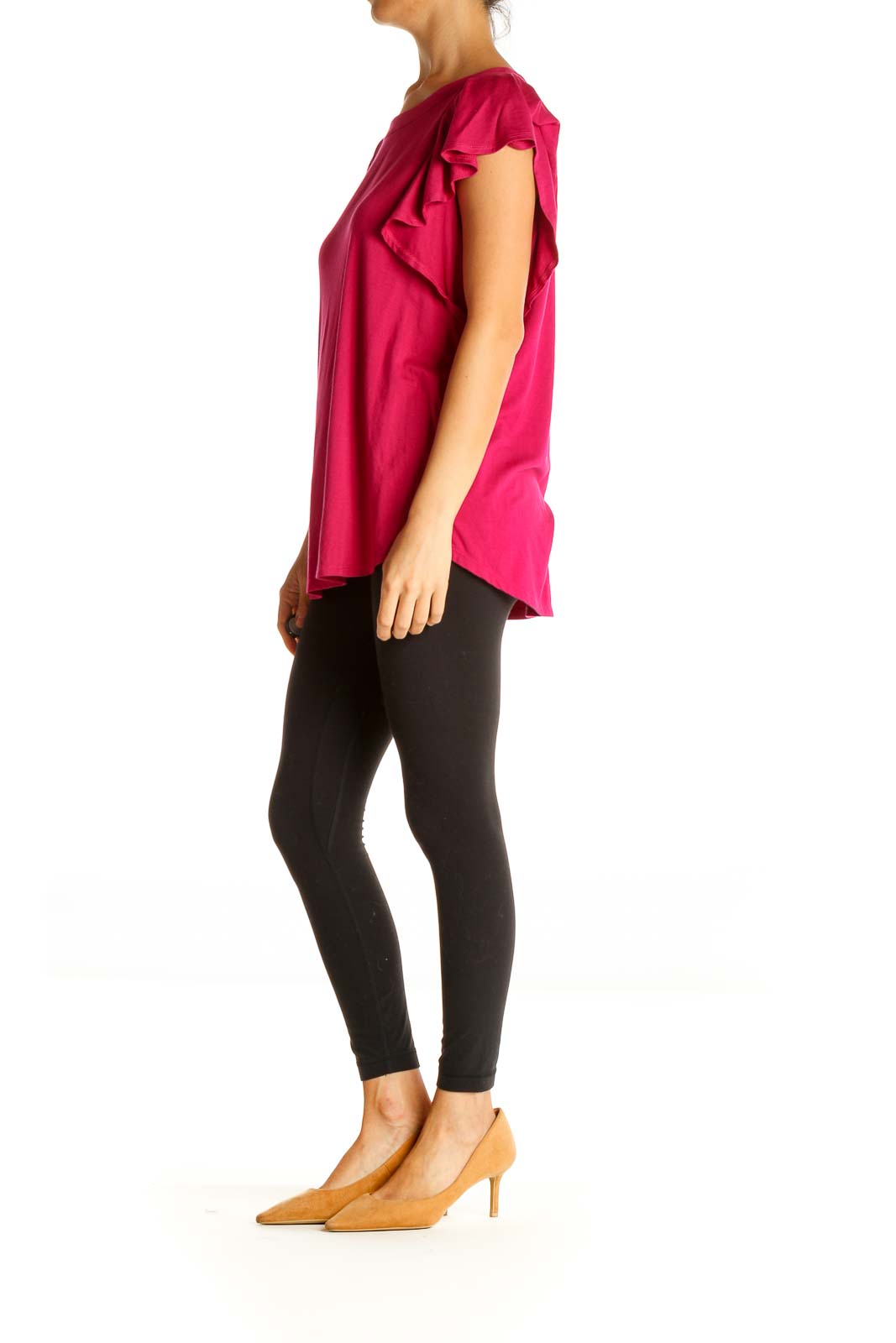 Pink Solid All Day Wear T-Shirt