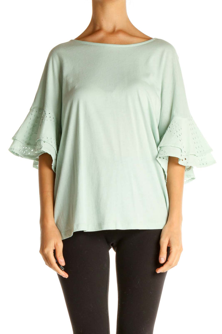 Green Solid All Day Wear Blouse