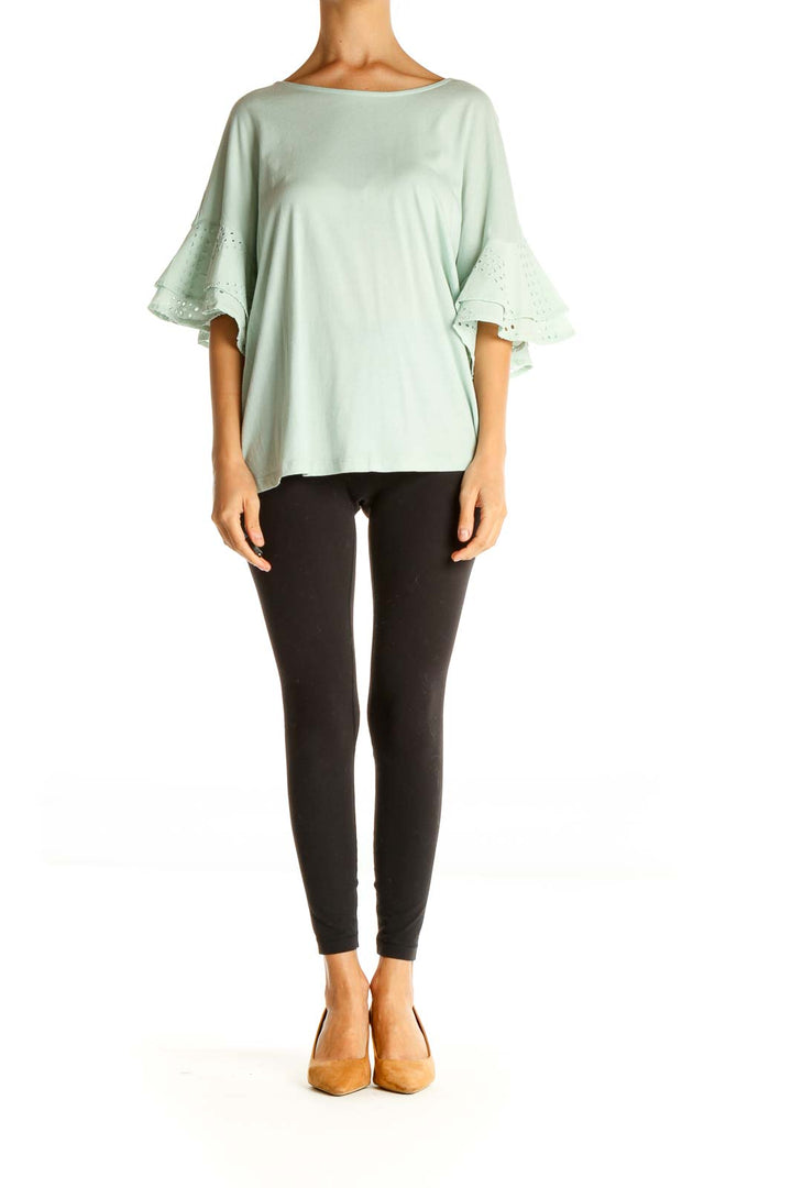 Green Solid All Day Wear Blouse