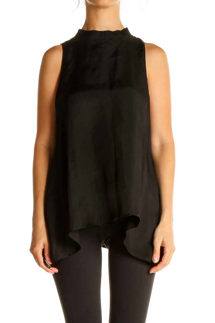 Black Solid Brunch Blouse