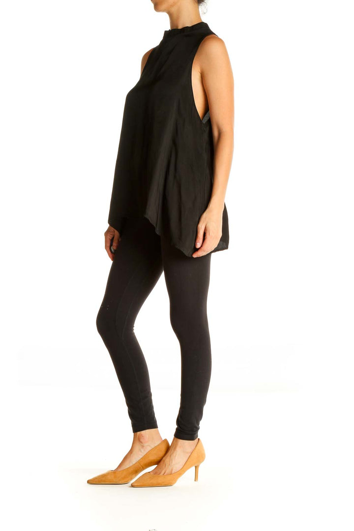 Black Solid Brunch Blouse