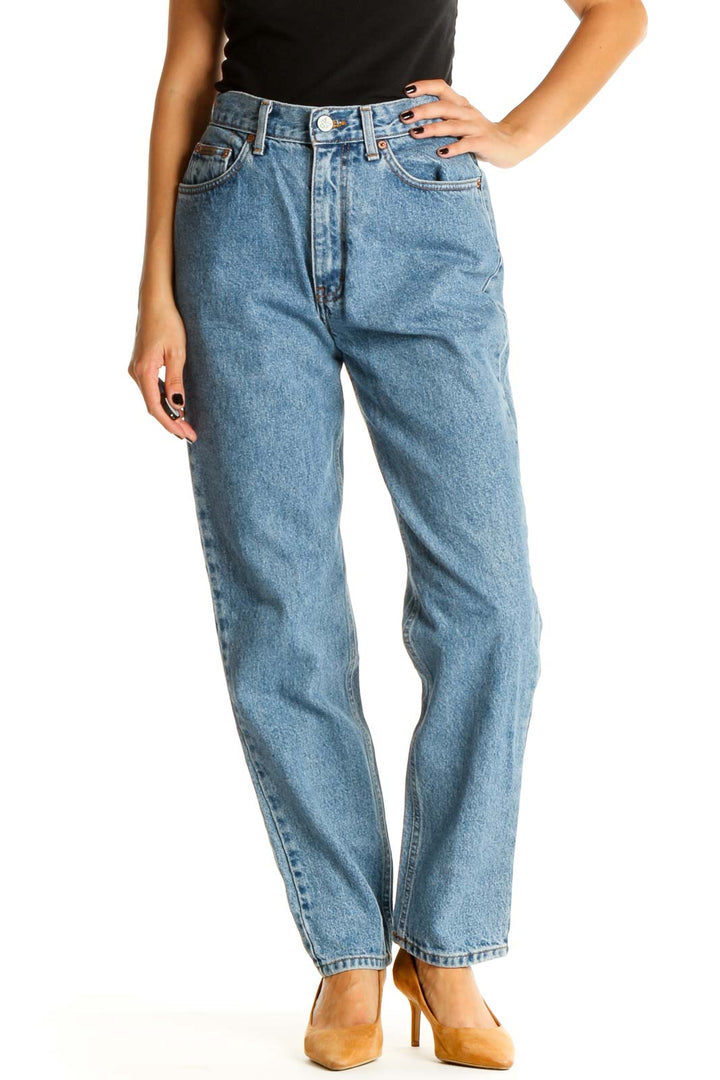 Blue Straight Leg Jeans