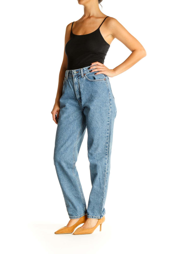 Blue Straight Leg Jeans