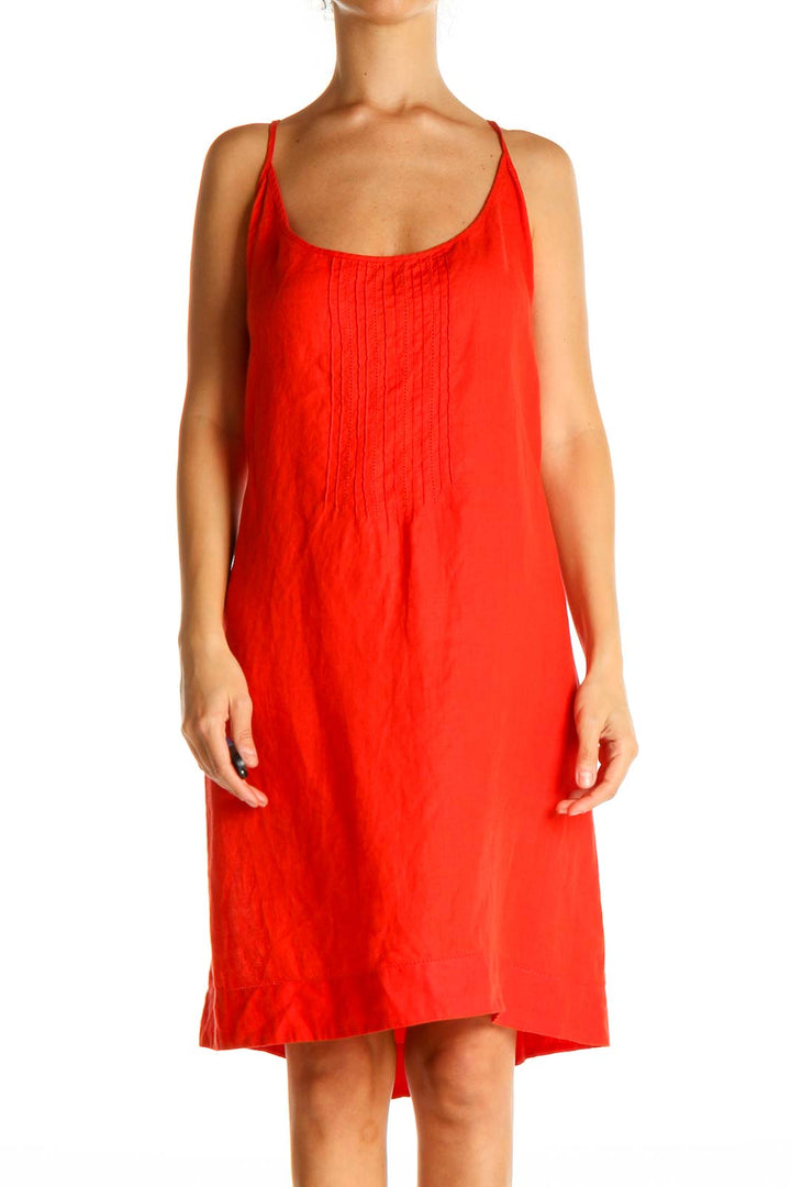 Red Solid Chic A-Line Dress