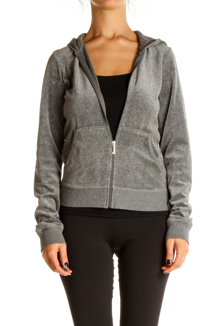 Gray Velour Sweatshirt