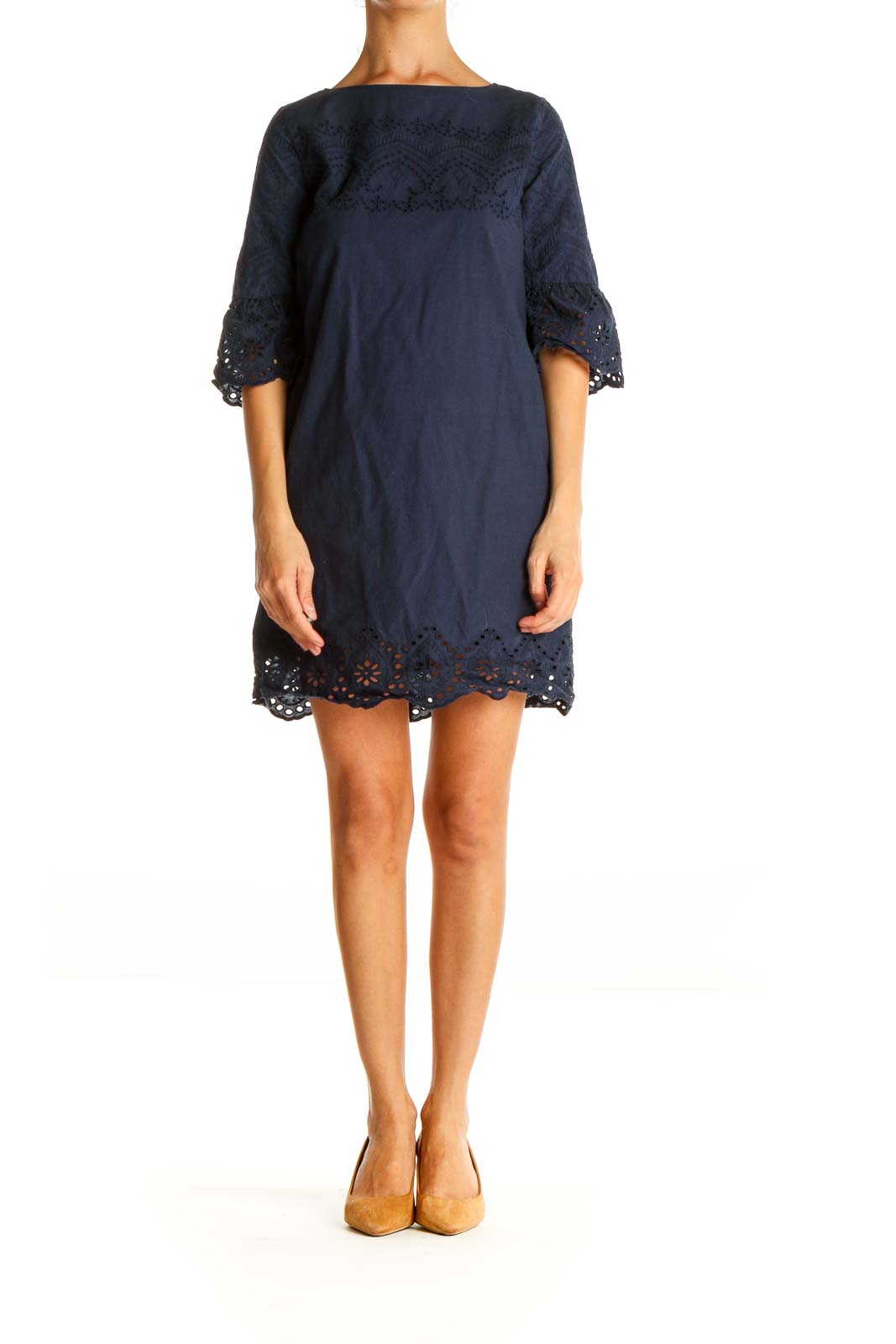 Blue Lace Bohemian Shift Dress