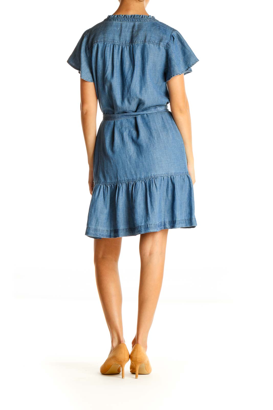 Blue Solid Chic Fit & Flare Dress