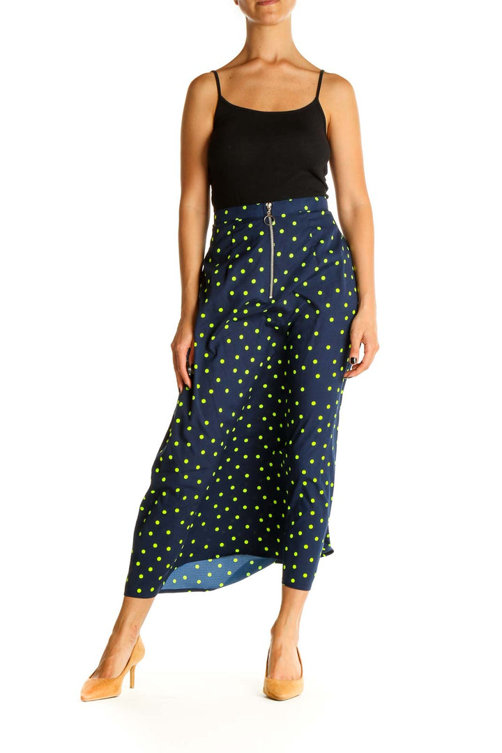 Blue Polka Dot Chic A-Line Skirt