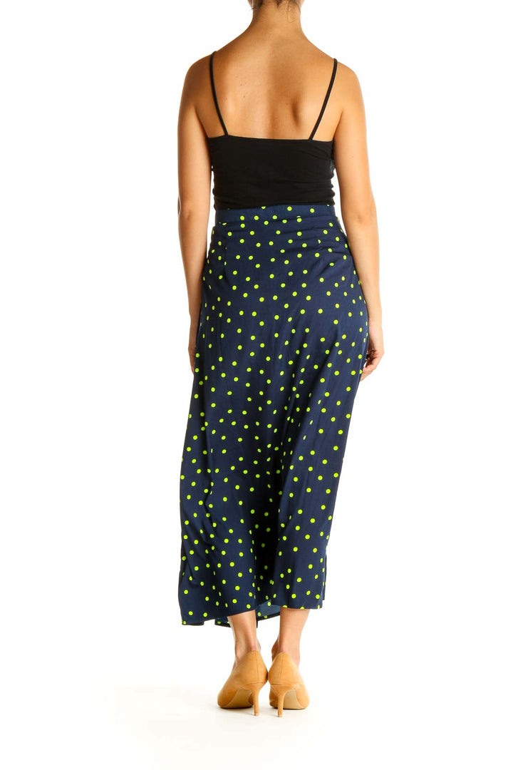 Blue Polka Dot Chic A-Line Skirt