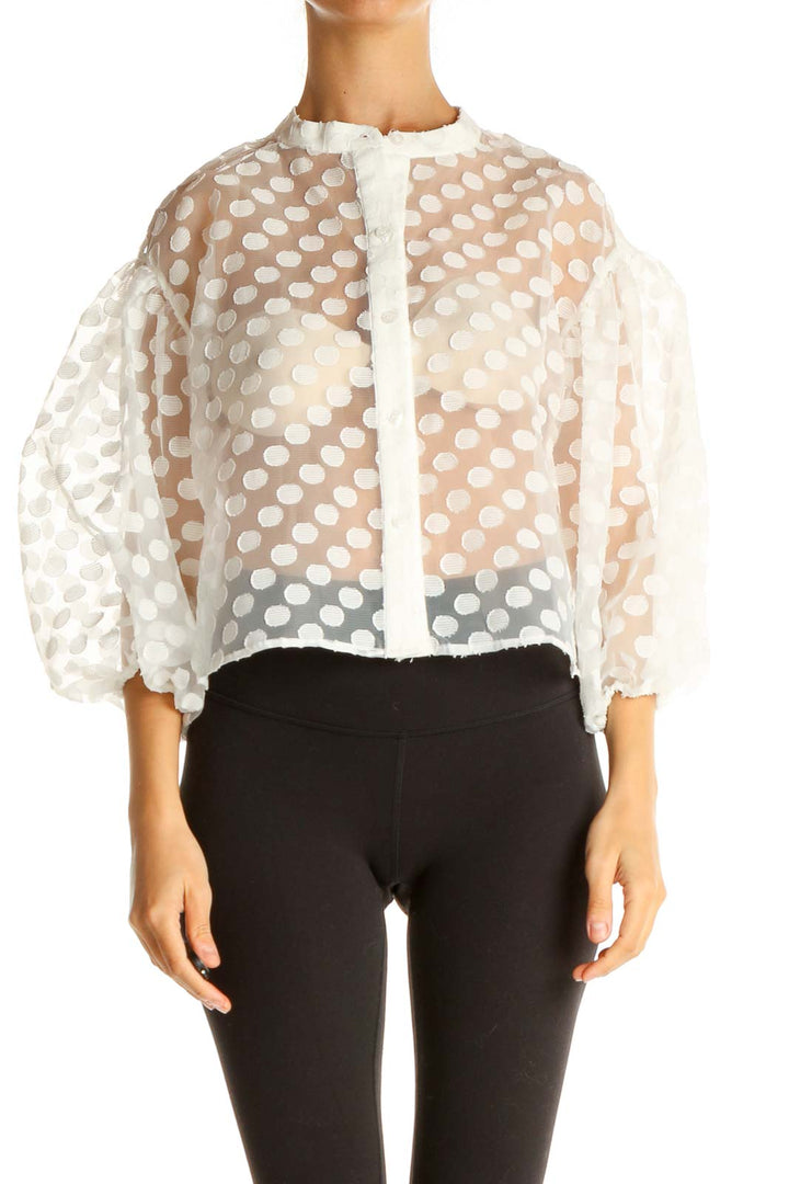 White Polka Dot Chic Blouse