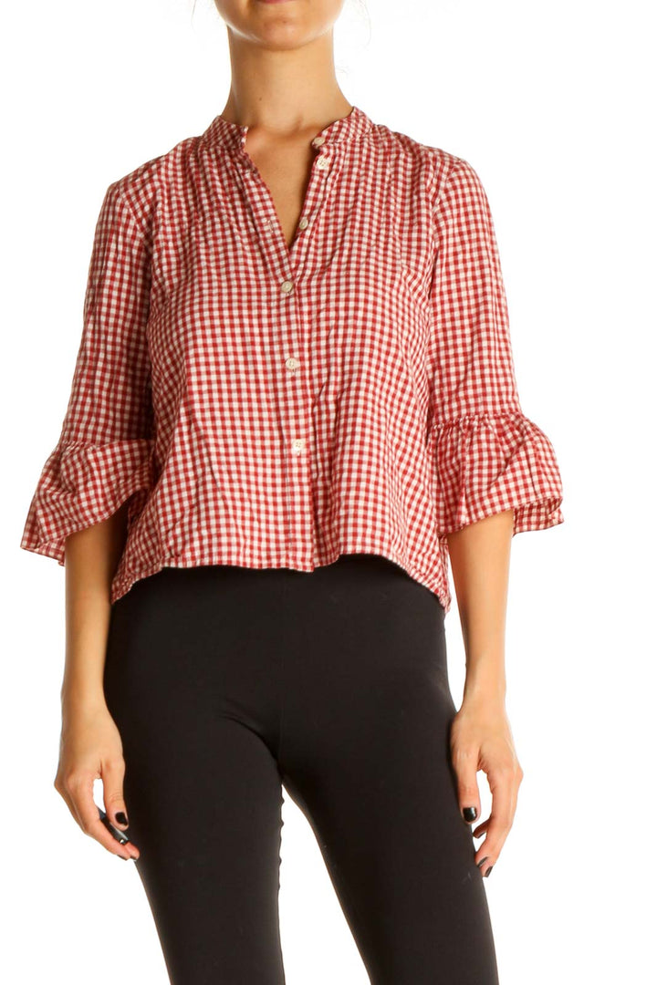 Red Checkered Bohemian Shirt