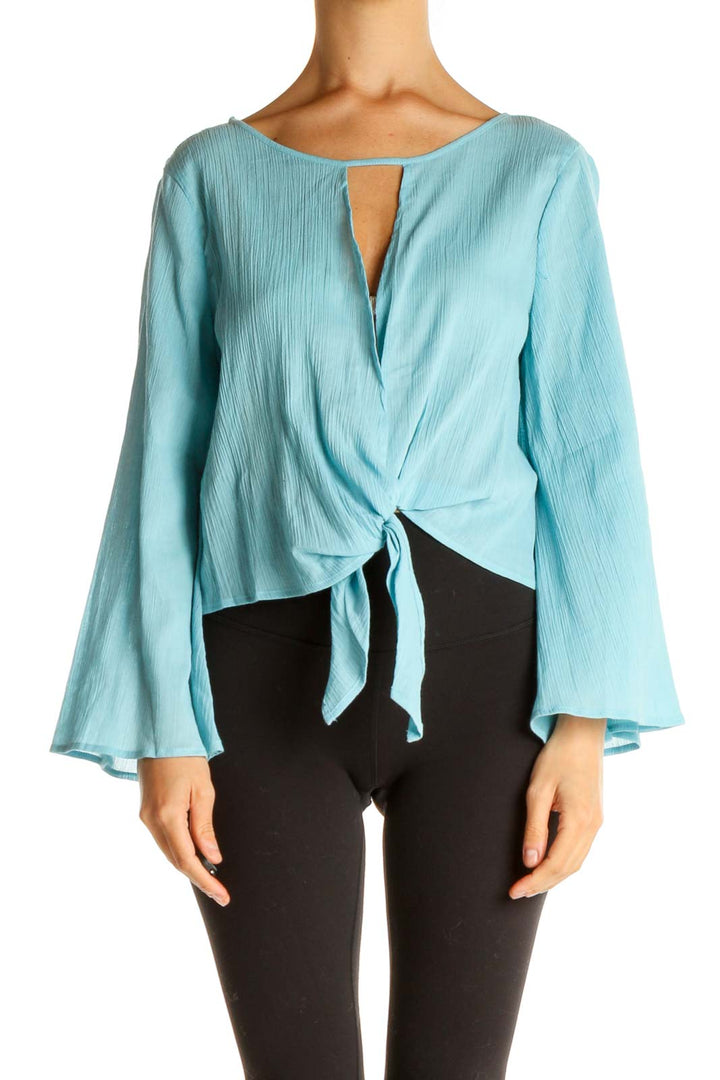 Blue Solid Brunch Blouse