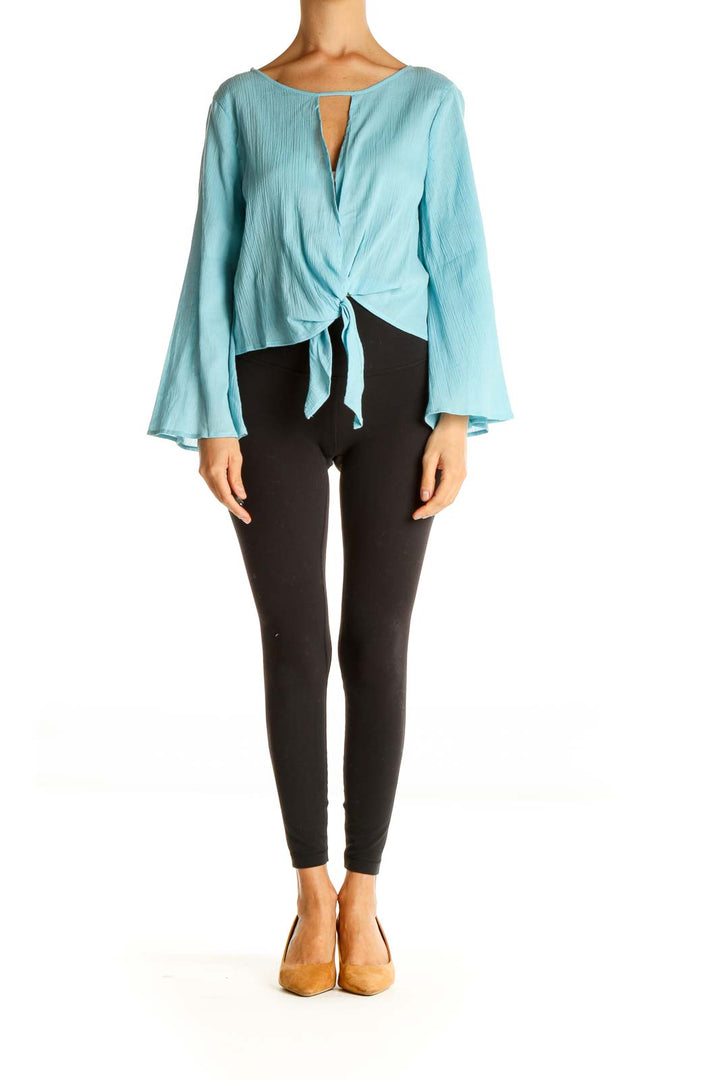 Blue Solid Brunch Blouse