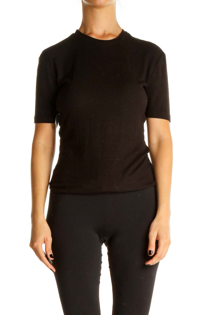 Black Solid All Day Wear Bodysuit