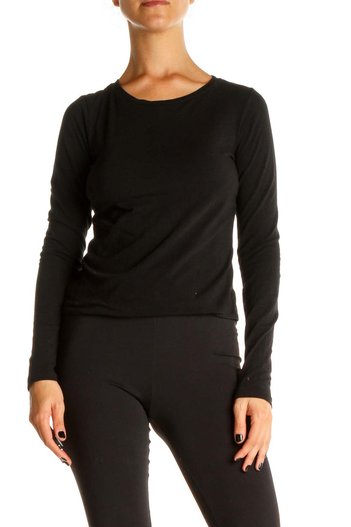 Black Solid Classic Bodysuit