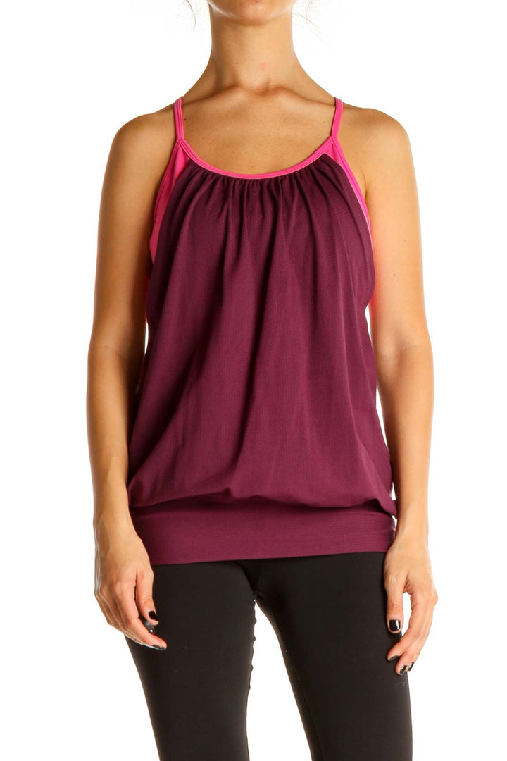 Pink Solid Activewear Top