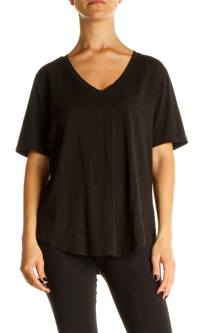 Black Solid All Day Wear T-Shirt