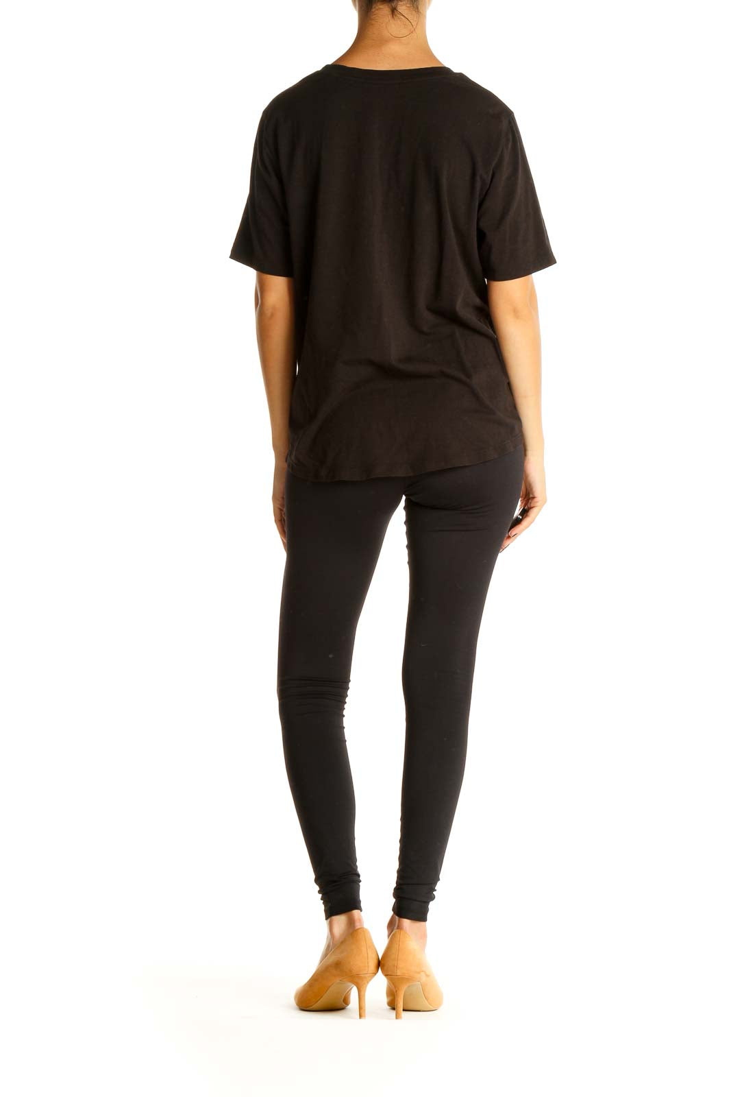 Black Solid All Day Wear T-Shirt