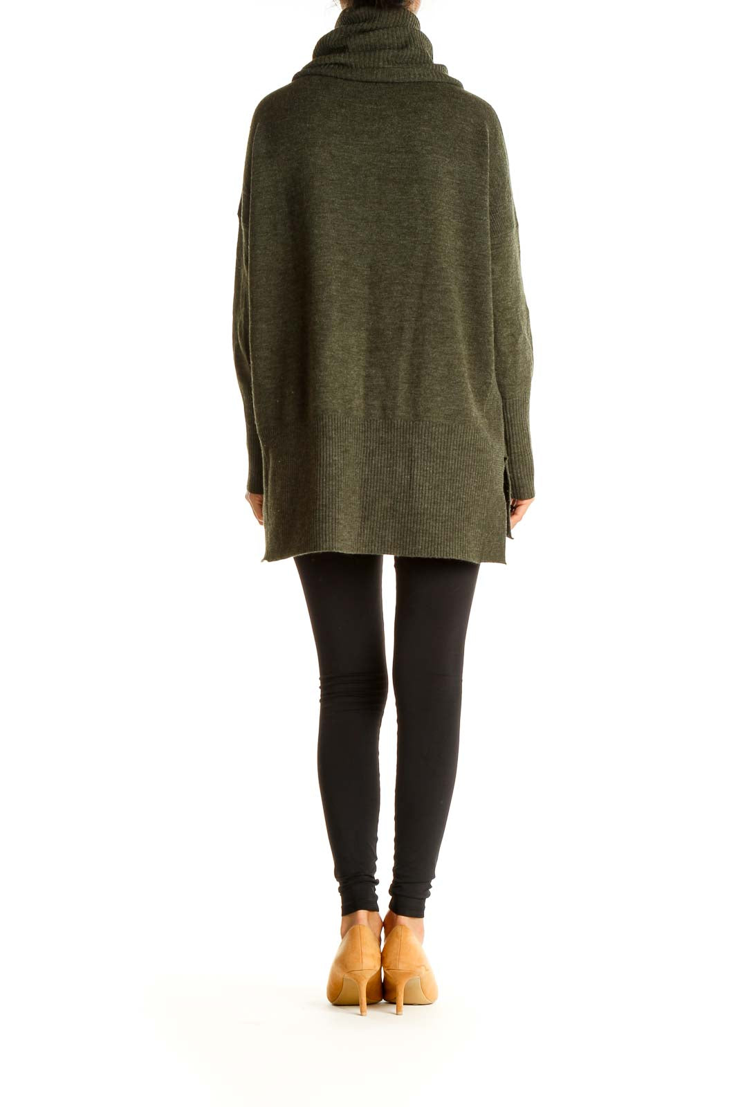 Green Textured Classic Sweater