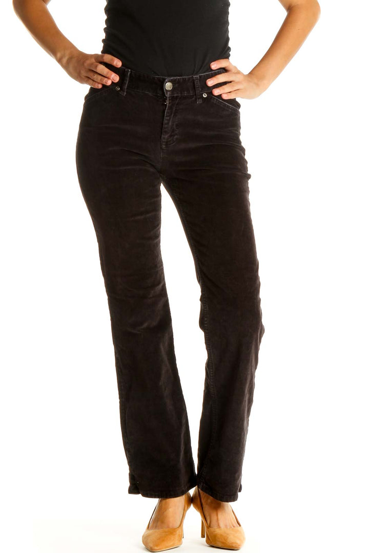 Black Straight Leg Corduroy Jeans