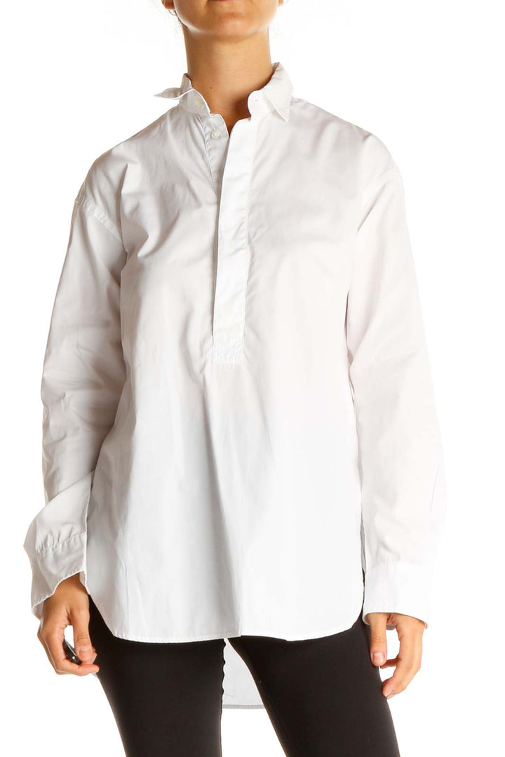 White Solid Classic Shirt