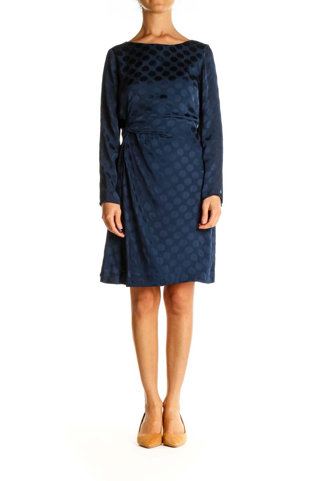 Blue Polka Dot Sheath Dress