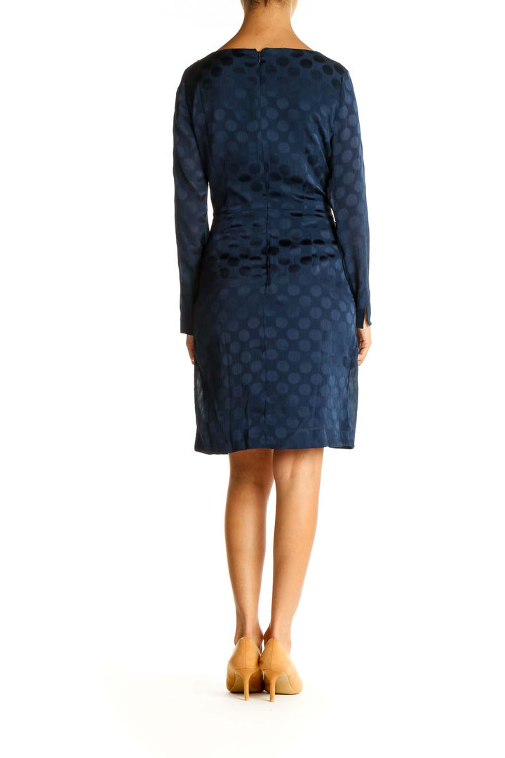 Blue Polka Dot Sheath Dress