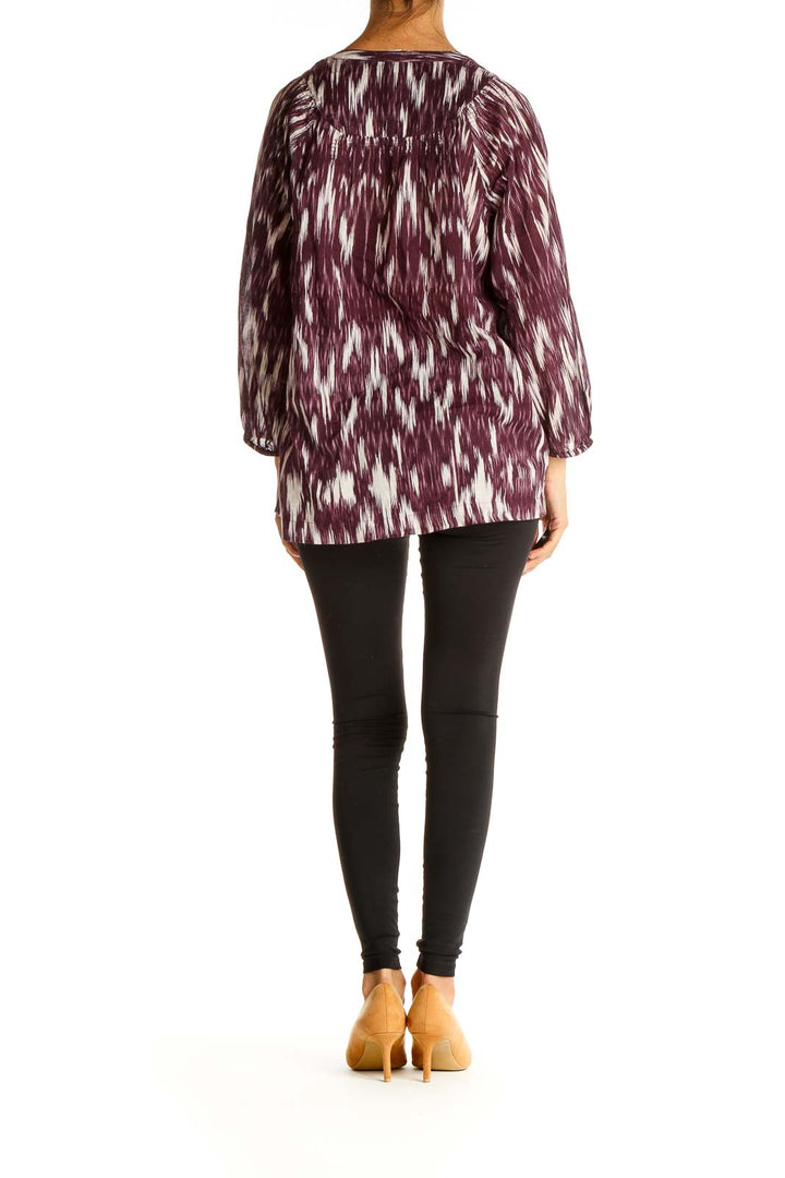 Purple Geometric Print All Day Wear Blouse