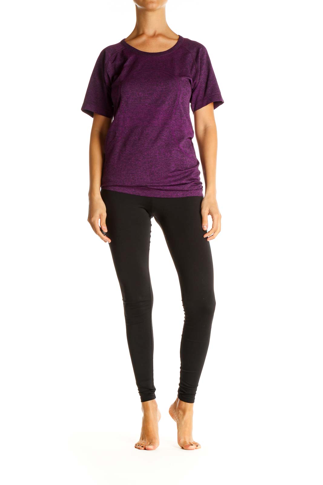 Purple Solid Activewear T-Shirt