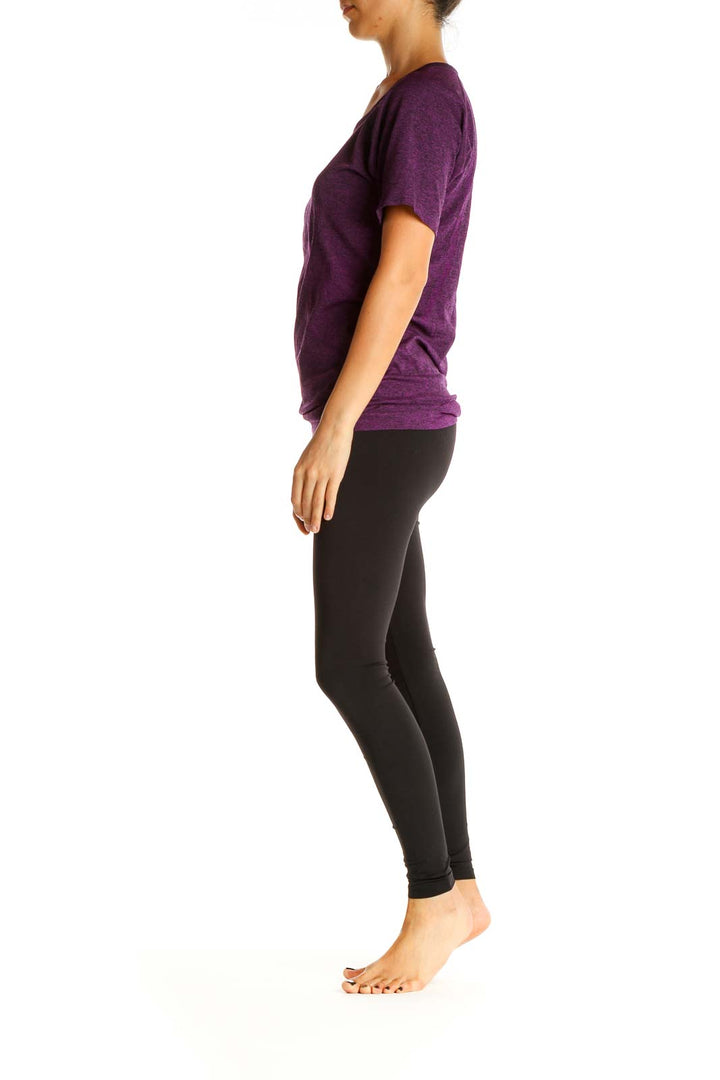 Purple Solid Activewear T-Shirt