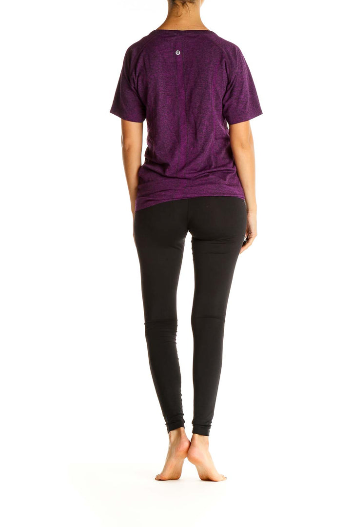 Purple Solid Activewear T-Shirt