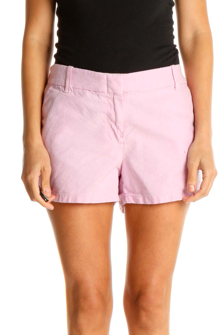 Pink Solid All Day Wear Shorts