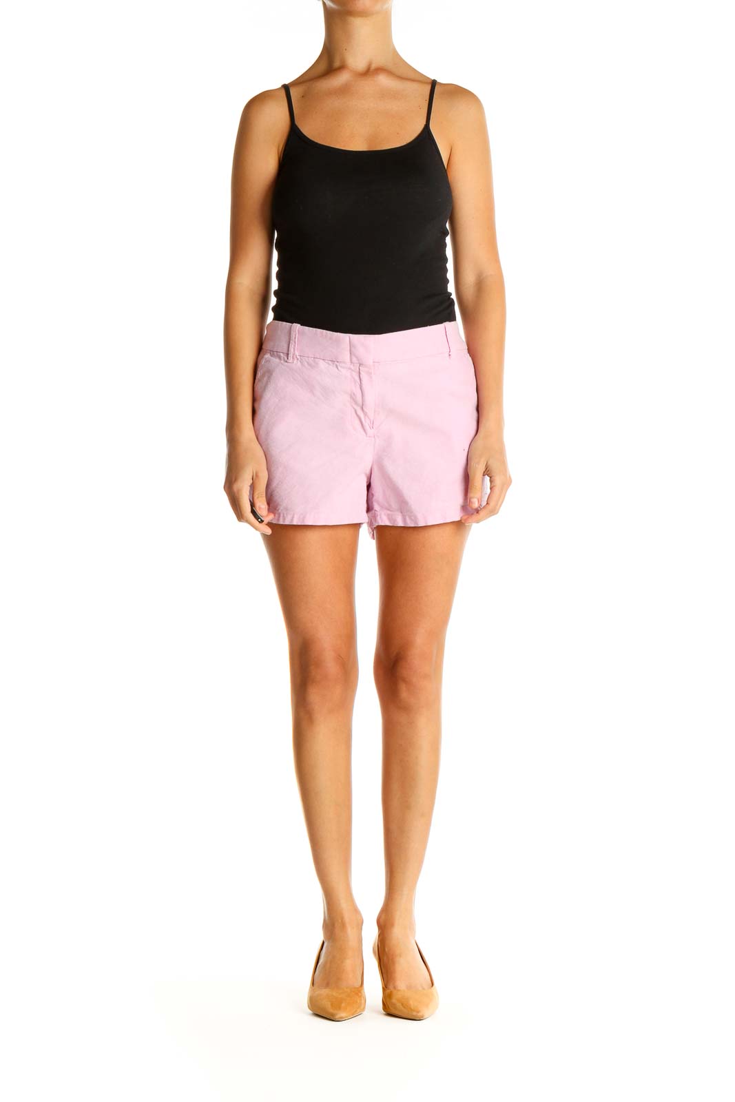 Pink Solid All Day Wear Shorts