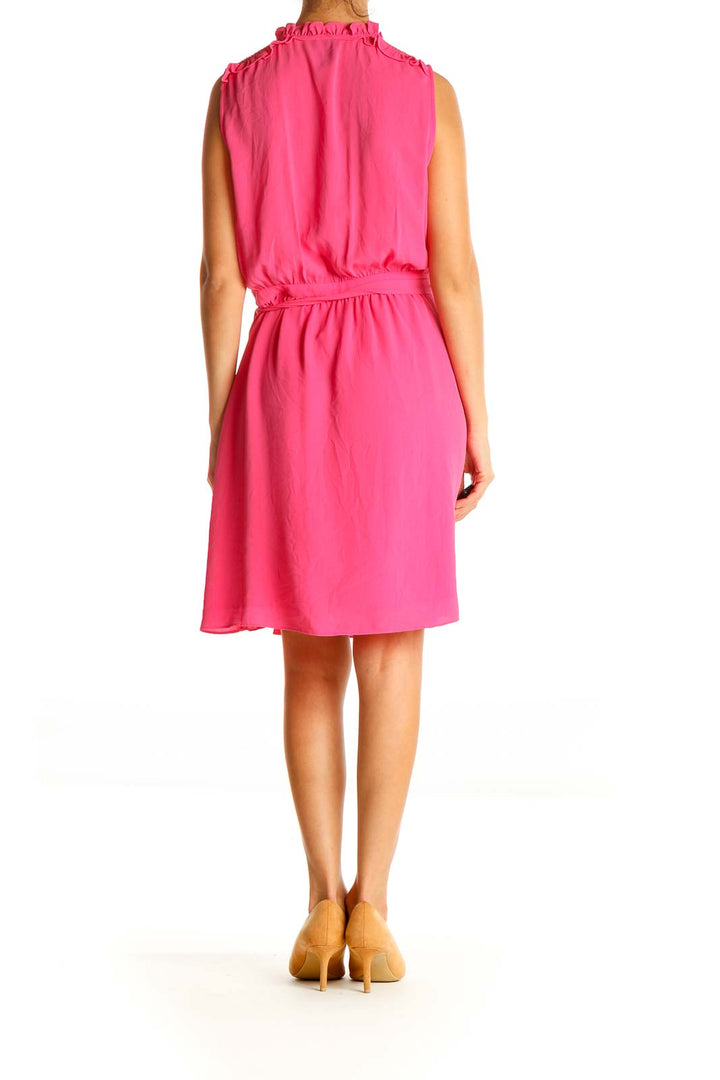 Pink Solid Day Fit & Flare Dress