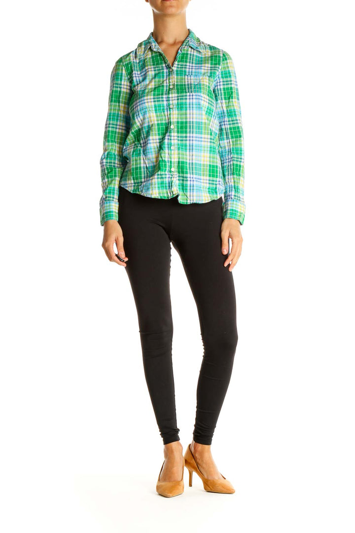 Green Checkered All Day Wear Shirt