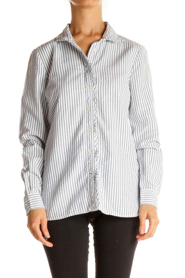 Beige Striped Formal Shirt